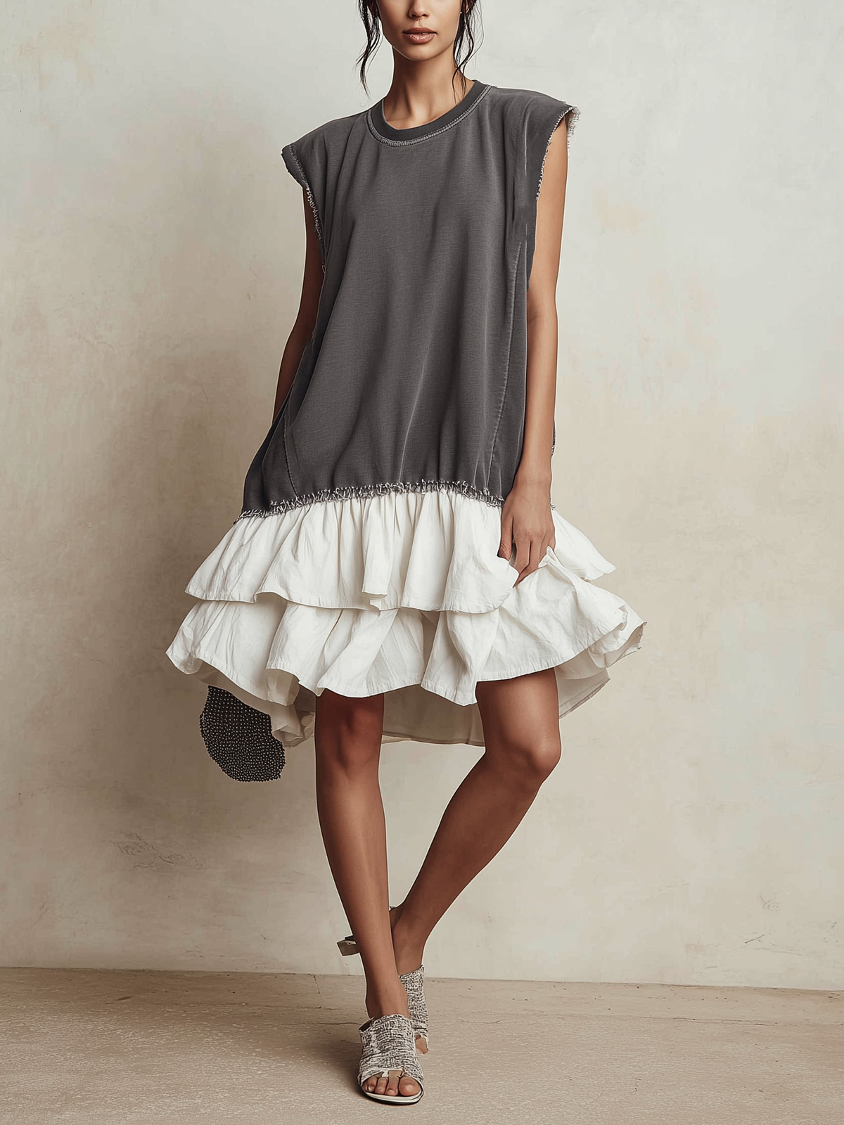 Nieves - vestido casual bloques de color, vista 1