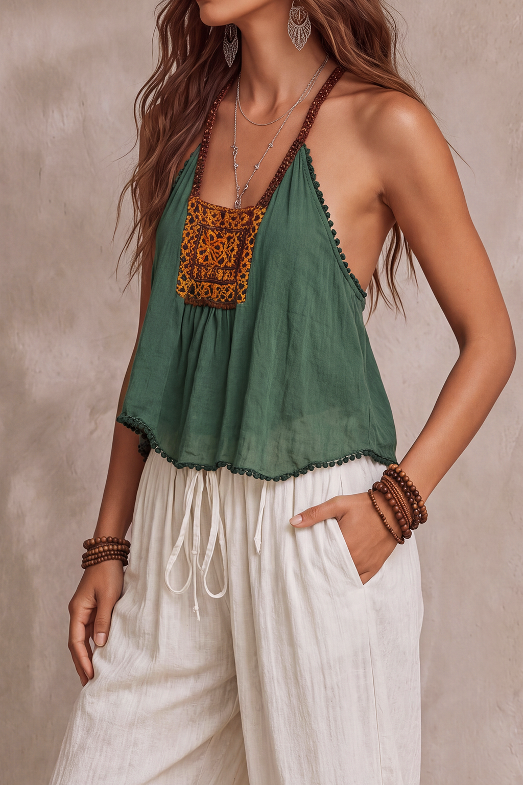 Luna — Top tirantes con detalle crochet, vista lateral
