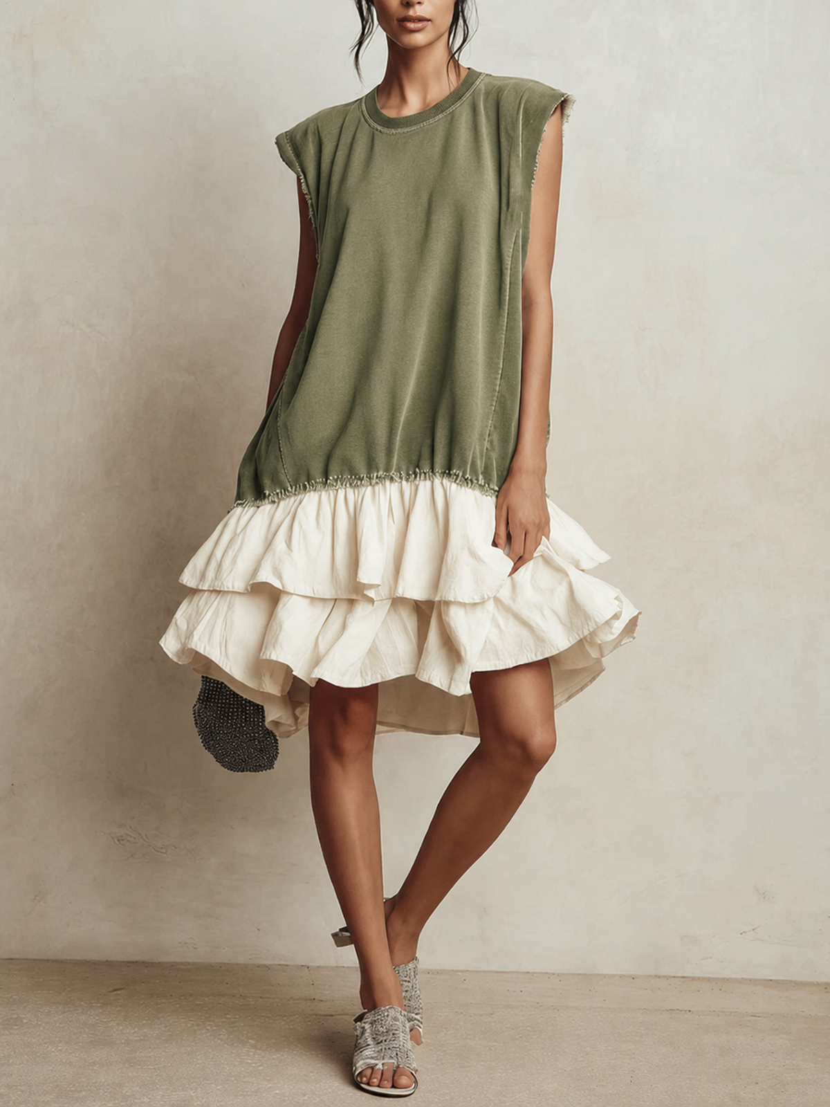 Nieves - vestido casual bloques de color, vista 2