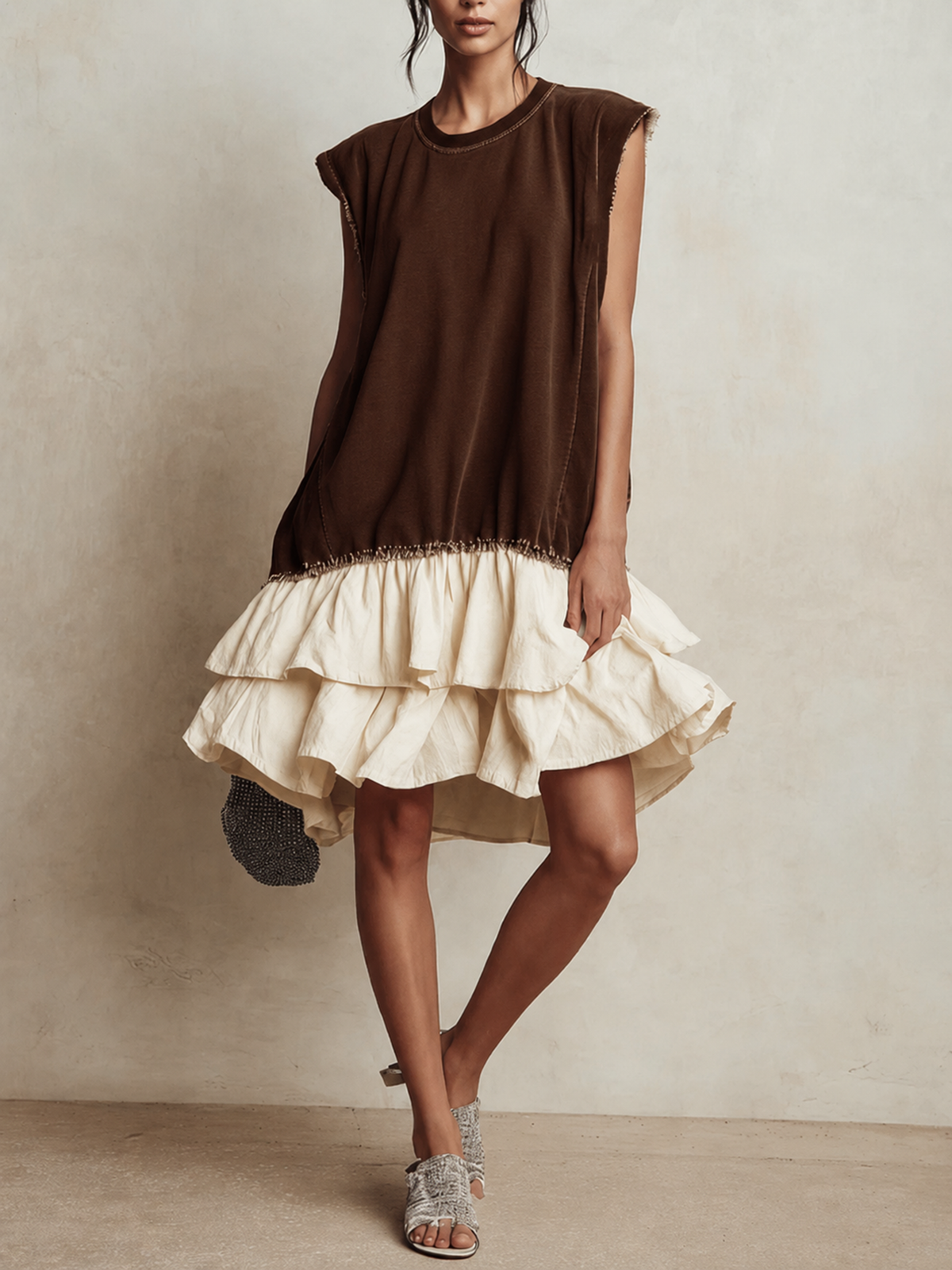 Nieves - vestido casual bloques de color, vista 4
