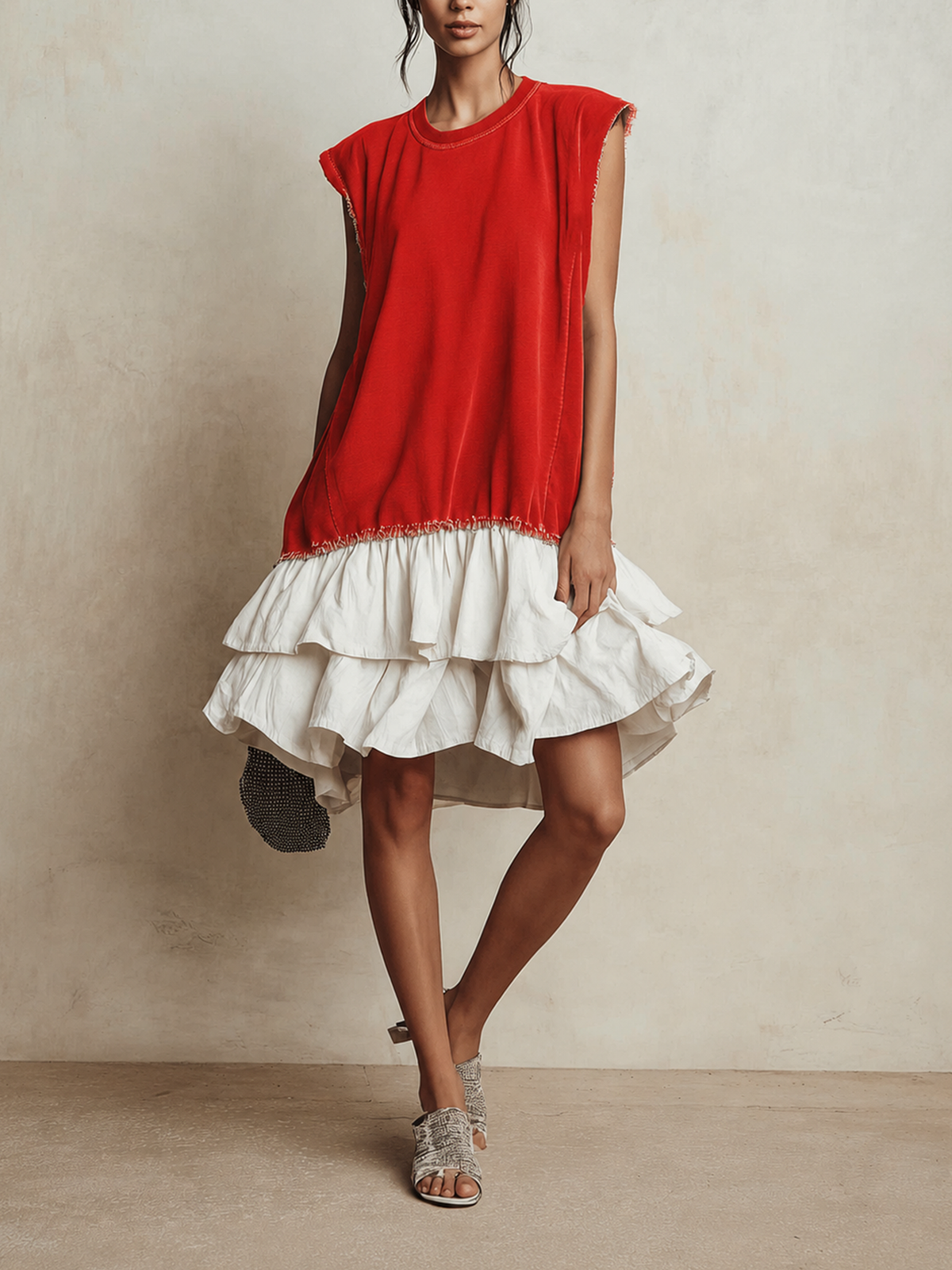 Nieves - vestido casual bloques de color, vista 3